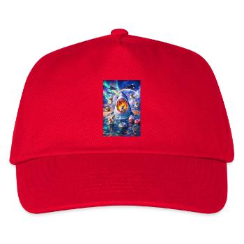 Requin chiot dans le chaos des couleurs - Casquette de baseball Enfant - rouge - Devant