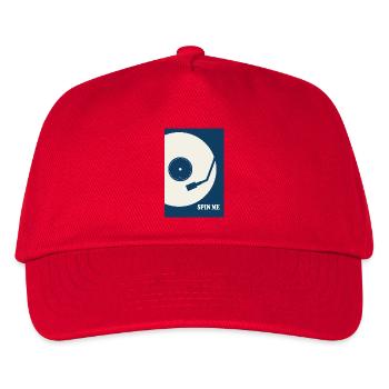 Spin Me – Retro Vinyl Turntable Poster - Kids’ Baseball Cap - red - Front