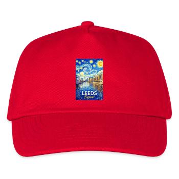 Leeds England Neon Starry Kanalzauber - Kinder Basecap - Rot - Vorne