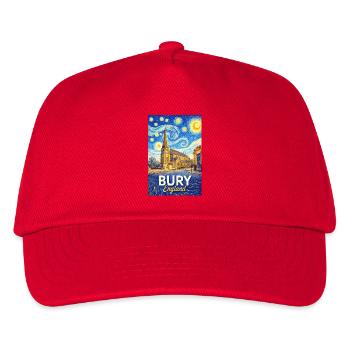Bury England im Sternennacht-Stil - Kinder Basecap - Rot - Vorne