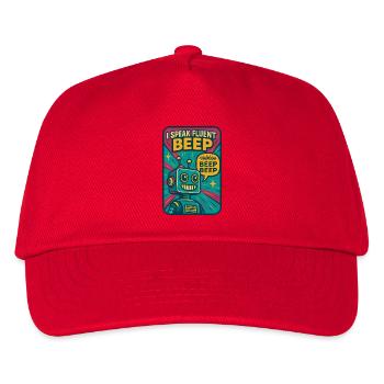 Fließend Beep | Roboter Sci-Fi Nerd - Kinder Basecap - Rot - Vorne