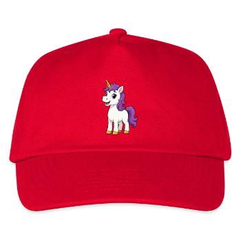 Unicorn with purple mane - Kids’ Baseball Cap - red - Front