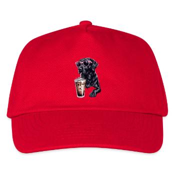 Coffee Dog with Pink Sunglasses - Kids’ Baseball Cap - red - Front