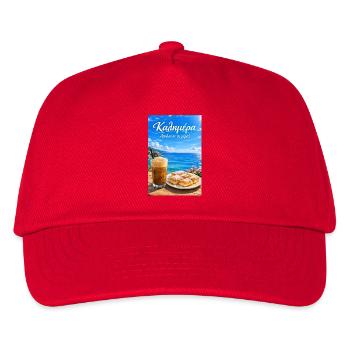 Guten Morgen Griechenland Kalimera Küsten Café - Kinder Basecap - Rot - Vorne