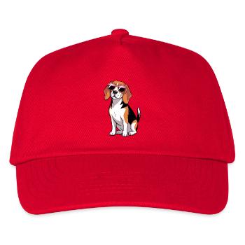Beagle Dog Wearing Shades - Kids’ Baseball Cap - red - Front
