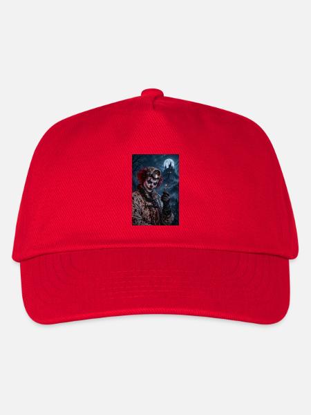 Unheimlicher Clown-Chirurg – Halloween-Horror - Kinder Basecap - Rot