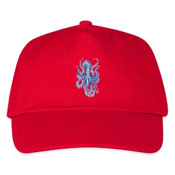 Oktopus - Kinder Basecap - Rot - Vorne