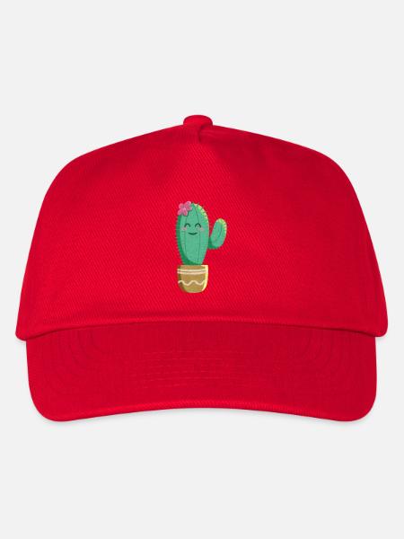 Süßer Kaktus mit Blume - Kinder Basecap - Rot