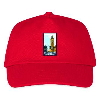 Big Ben Illustration Poster – London, Moderne Kunst - Kinder Basecap - Rot - Vorne