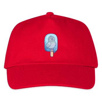 Lustige Taube eingefroren im Eispop-Sommerhumor - Kinder Basecap - Rot - Vorne