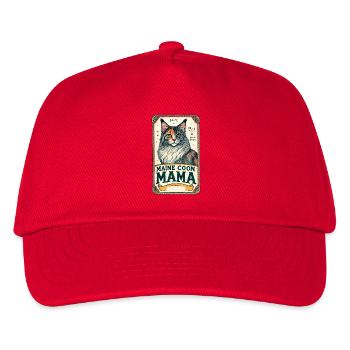 Maine Coon Mama Vintage Poster - Kids’ Baseball Cap - red - Front