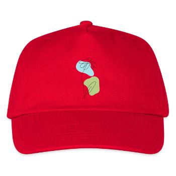 Lineart Daisies with Pastel Shapes - Kids’ Baseball Cap - red - Front
