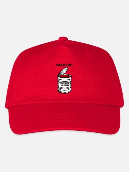 Was ist mit Tomaten passiert | Lustiger Spruch - Kinder Basecap - Rot