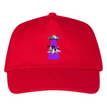 Hund von lila UFO-Balken entführt - Kinder Basecap - Rot - Vorne