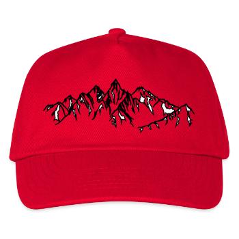 Montagnes Silhouettes noires dans le brouillard - Casquette de baseball Enfant - rouge - Devant