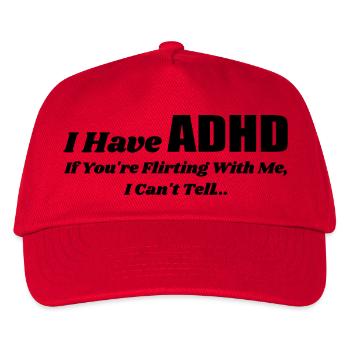 Ich habe ADHS, wenn du mit mir flirtest | Flirtend - Kinder Basecap - Rot - Vorne