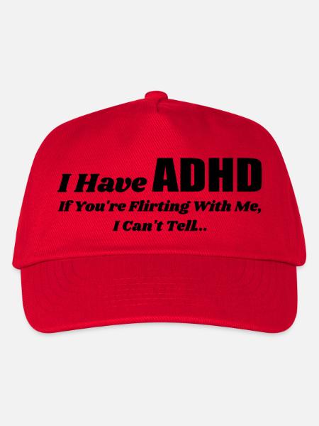 Ich habe ADHS, wenn du mit mir flirtest | Flirtend - Kinder Basecap - Rot