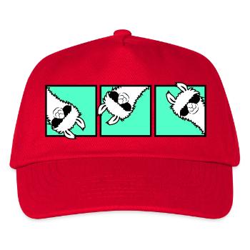 Lama Cool Guckend Sonnenbrille Trio Freunde Team - Kinder Basecap - Rot - Vorne