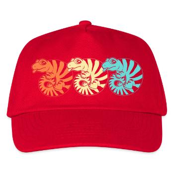 Eidechse Blau Zunge - Kinder Basecap - Rot - Vorne