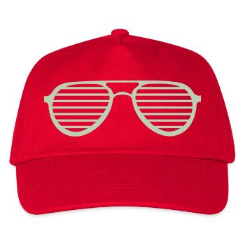 Retro Stripe Sunglasses - Kids’ Baseball Cap - red - Front