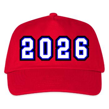 2026 Jahr - Kinder Basecap - Rot - Vorne