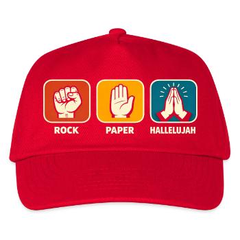 Stein Papier Halleluja Christlicher Gläubiger Jesu - Kinder Basecap - Rot - Vorne