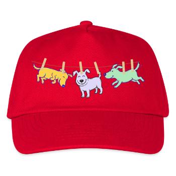 T-shirt pour chien, idée cadeau drôle de corde à linge - Casquette de baseball Enfant - rouge - Devant