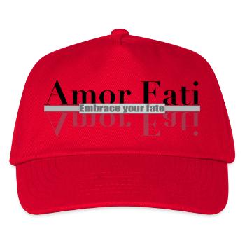 Amor Fati - Embrace your Date - Kinder Basecap - Rot - Vorne