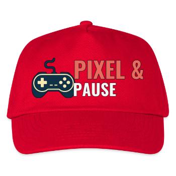 Pixel & Pause. - Kinder Basecap - Rot - Vorne