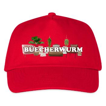 BÜECHERWURM - Kinder Basecap - Rot - Vorne