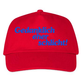 Gedanklich eher schlicht! - Kinder Basecap - Rot - Vorne
