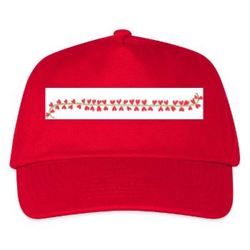 Band mit Herz - Kinder Basecap - Rot - Vorne