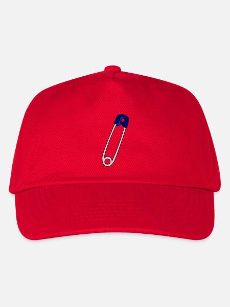 Sicherheitsnadel - Kinder Basecap - Rot