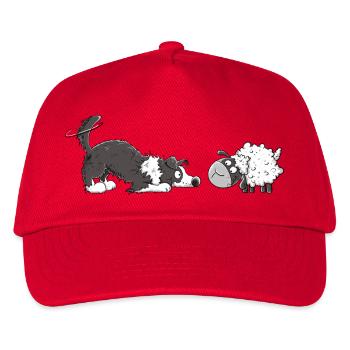 Border Collie And Sheep I Herding Dog Dog Fun - Kids’ Baseball Cap - red - Front