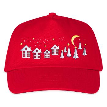  Dorf im Lichterglanz zum Advent - Kinder Basecap - Rot - Vorne