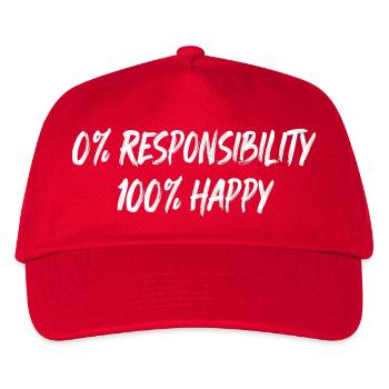 0% Responsibility 100% Happiness - Kids’ Baseball Cap - red - Front