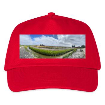 Champ panoramique avec fossé et fleurs - Casquette de baseball Enfant - rouge - Devant