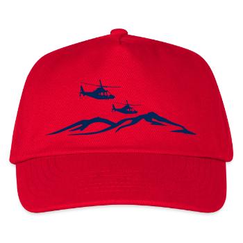 Helikopter Berg Pilot - Kinder Basecap - Rot - Vorne