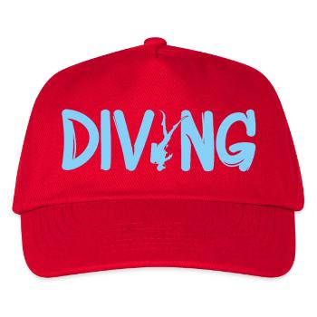 Tauchen Diving Scuba Diver - Kinder Basecap - Rot - Vorne