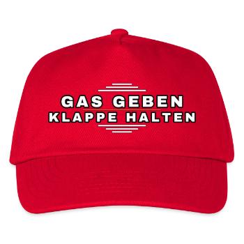 Gas Geben Klappe Halten Retro Typo - Kinder Basecap - Rot - Vorne