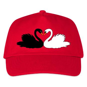 Schwarz-Weißer Schwan - Kinder Basecap - Rot - Vorne