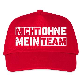 without my team - Kids’ Baseball Cap - red - Front