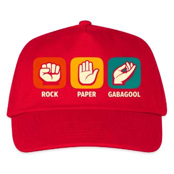 Rock Paper Gabagool Lustiges italienisches Essen G - Kinder Basecap - Rot - Vorne