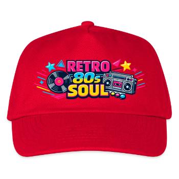 Retro 80er Soul Boombox - Kinder Basecap - Rot - Vorne