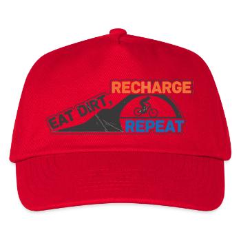 Erde fressen, aufladen, EMTB wiederholen. - Kinder Basecap - Rot - Vorne