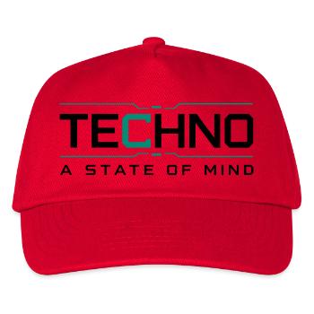 Techno - A State of Mind - Kinder Basecap - Rot - Vorne