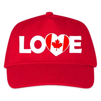 Liebe Kanada Herz mit Ahornblatt - Kinder Basecap - Rot - Vorne