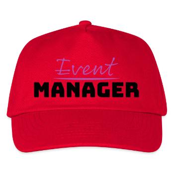 Tshirt fuer Event Manager - Kinder Basecap - Rot - Vorne
