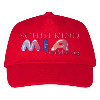Schulkind Mia Schule - Kinder Basecap - Rot - Vorne