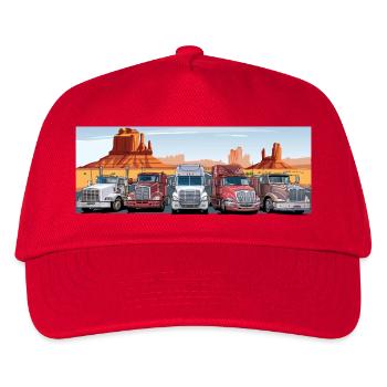 Camionneurs sur l’autoroute - Casquette de baseball Enfant - rouge - Devant